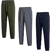 Facitisu Jogger Mens Fleece Active Athletic Workout Sweatpants for Men Elastic Waist Drawstring