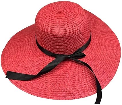 ladies red straw hats