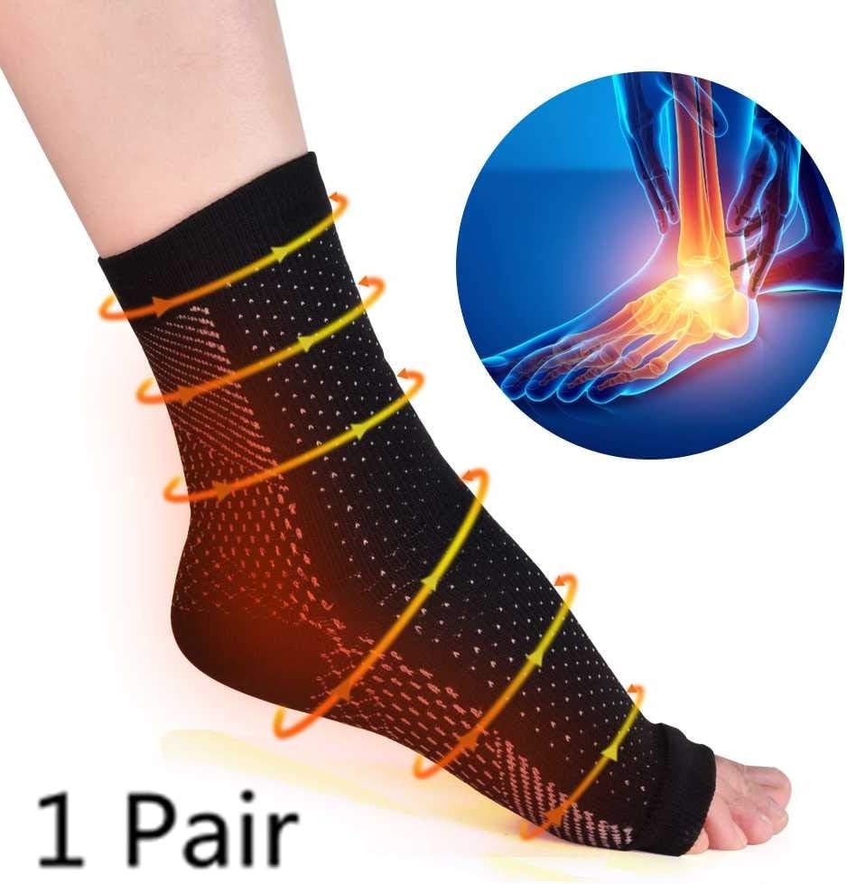 Ankle Support Brace, Casiz Sprained Compression Support Sleeve Better Than Night Splint, Eases Swelling & Heel Spurs, Ankle Brace Support, Increases Circulation, Relieve Pain Fast L XL