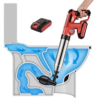 Electric Toilet Plunger - High Pressure Air Drain Clog Remover, Cordless, Rechargeable With 3 Heads