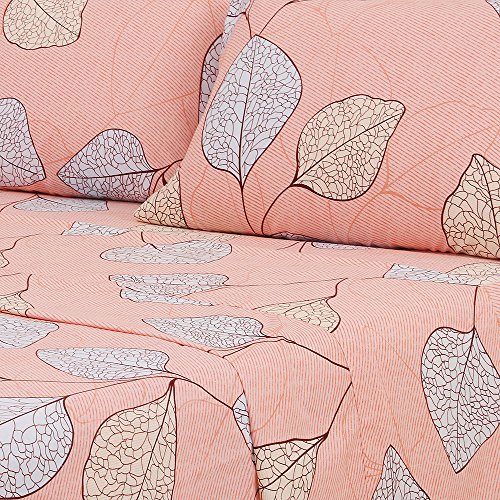 Bed Sheet Set 4-Pieceï¼ŒBrushed Microfiber 1500 Bedding, Flat Sheet & 2 Pillowcase( Flesh/ Queen)