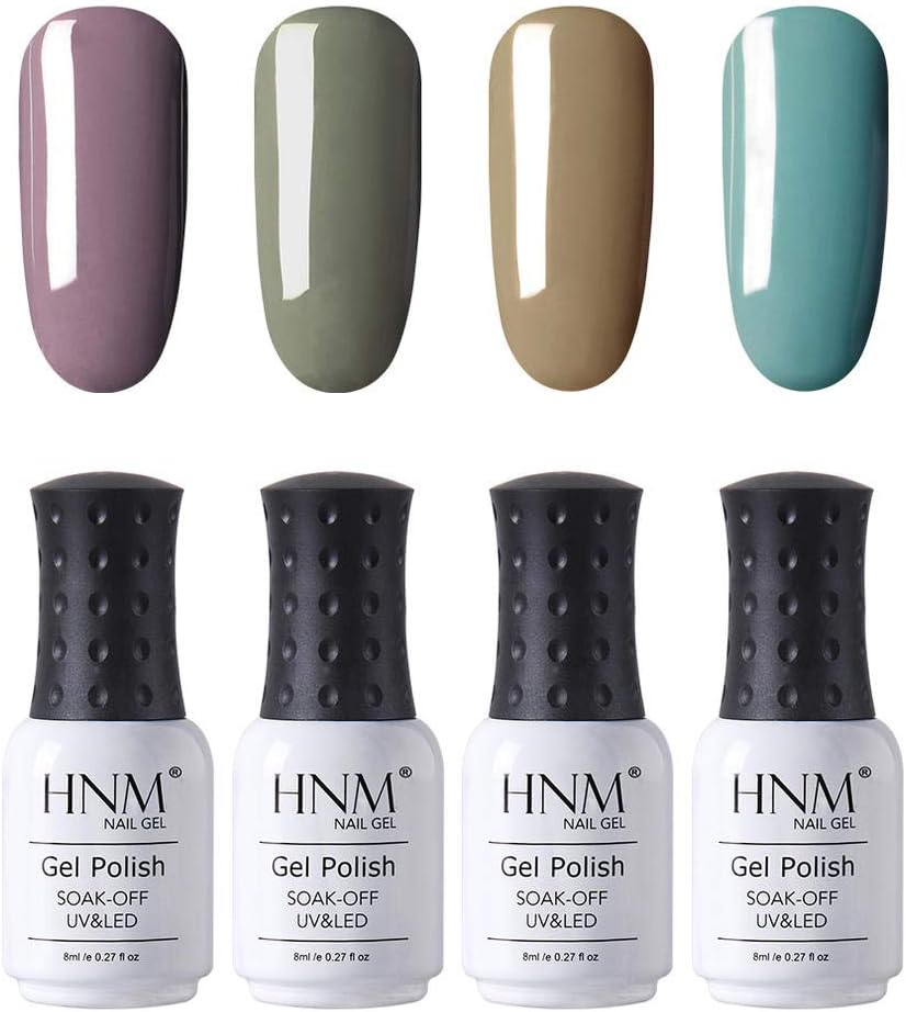 HNM Gel Polish Soak Off 4PCS Color Series Nail Varnish Primer UV LED Gel Polish Salon Manicure 8ML C002