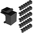 Iwillink 30-Pack Blank Keystone Jack Inserts for Keystone Wall Plate and Patch Panel, Black