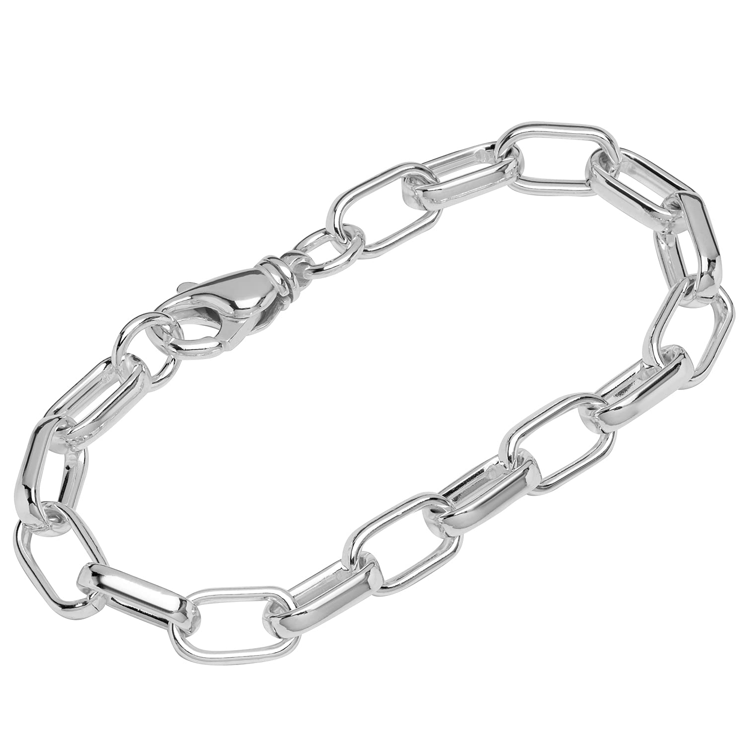 NKlaus bracelet 925 Sterling Silver 25cm anchorchain half round ladies designer bracelet chain 12229