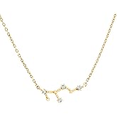 PAVOI 14K Gold Plated Astrology Constellation Horoscope Zodiac Necklace 16-18