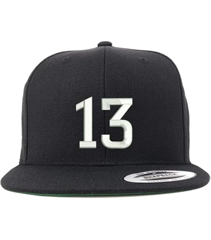 Trendy Apparel Shop Number 13 Gold Thread Flat Bill Snapback