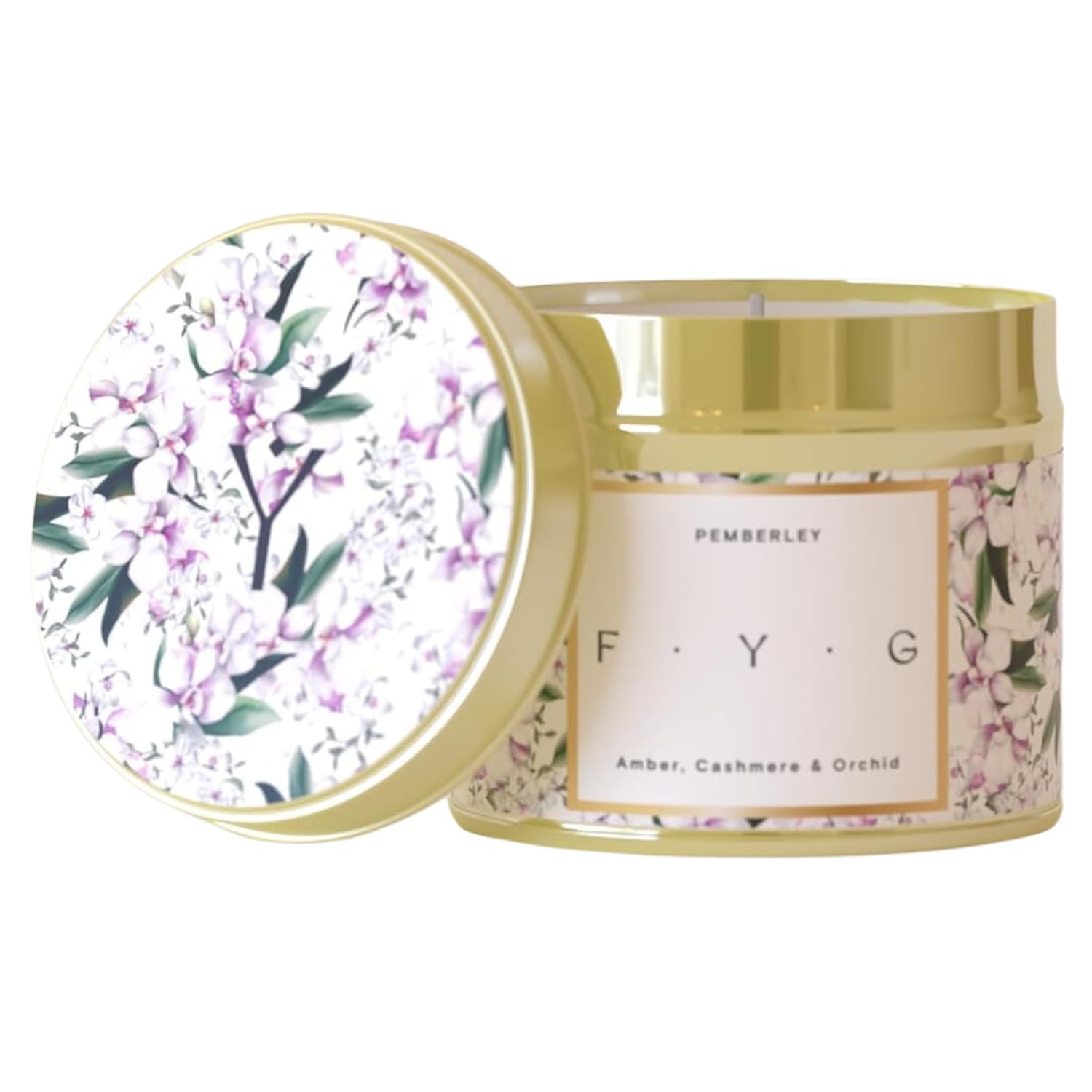 The Pemberley Tin Candle – Hand-Poured Luxury Candle – Amber, Cashmere & Orchid Scent – 175g Eco-Friendly Wax – Up to 30 Hours Burn Time – Romantic Scented Candle Gift for Women & Home Fragrance