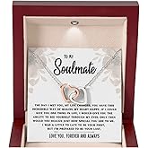 ROMESIA To My Soulmate Necklace For Women, Soul Mate Jewelry for Women, Future Wife Gifts, To My Wife Necklace from Husband, Gifts for Girlfriend, Pendant With Message Card