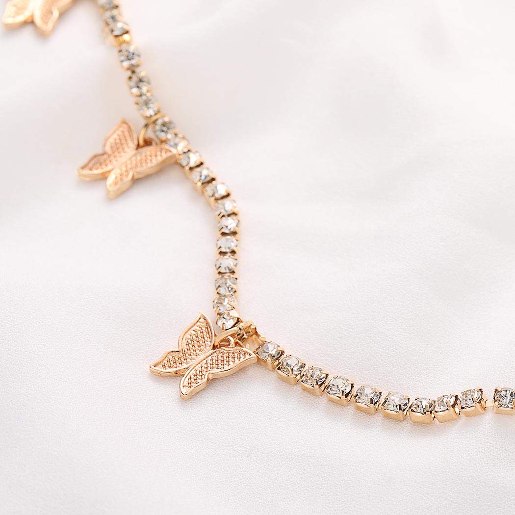 Gold Victray Crystal Waist Chains Butterfly Belly Body Chain Fashion