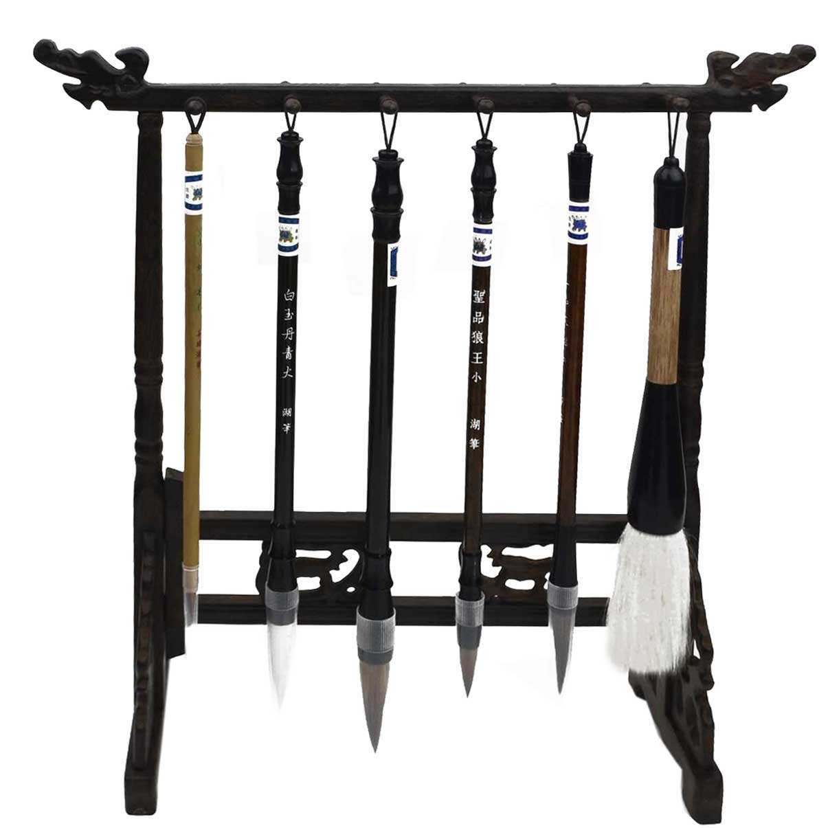 Chinese Calligraphy / Sumi Drawing / Kanji Brush Set-Excellent High Quality (6 Brushes)