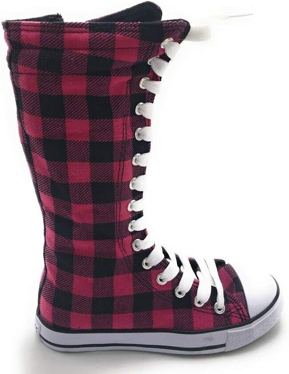 knee high canvas shoes