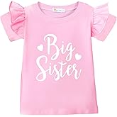 Big Sister Shirt for Toddler Baby Girl Outfits Promoted to Big Sis Announcement T-Shirt Toddler Girls Gifts