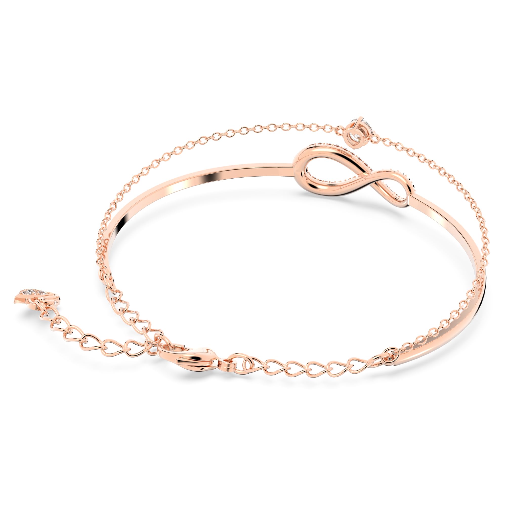 Swarovski Infinity Twist Jewelry Collection, Bracelets & Necklaces, Rhodium & Rose Gold Tone Finish, Clear Crystals