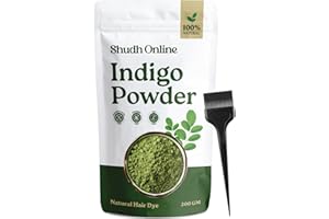 Indigo Powder for Hair Organic (7 oz - 200g) Pure Indigo Hair Dye Neela Powder, Indigofera Tinctoria Herbs | Color your Hair 