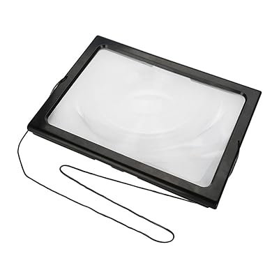 Magnifying Glass for Reading, A4 Full Page Magnifier, Full Page Reading Magnifying Glass with 4 LED Lights for Hands Free Reading, Low Vision, Seniors with Aging Eyes