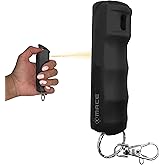 Mace Pepper Spray - Maximum Police Strength OC with UV Dye, Fast Flip Top, Ergonomic Finger Grip, Easy Carry Keychain, 12 Fee