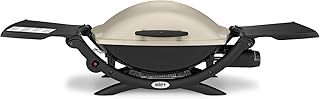Weber 53060079 Gasgrill Q 2000, Titan, Zündung per Knopfdruck, Abklappbare Seitentische, Balkon Grill