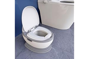 711tek Toddlers Potty Training Toilet - Large and More Sturdy Upgraded Potty Chair & Detachable Potty Seat with Flushing Sound,Non-slip Grip,Splash Guard for Boys & Girls Ages 1-3(Gray)