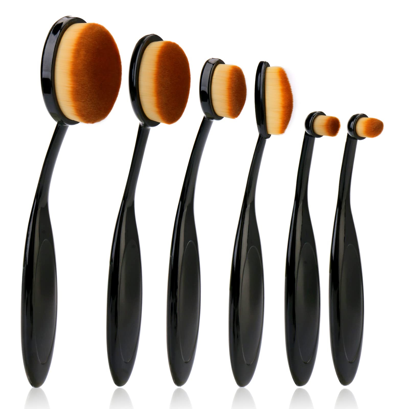 UNIMEIX 6 Pack Blending Brush for Card Making Crafting Ink Blender Brushes Set Tool Paper Background Brush Drawing (Brown)