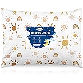 Babebay Toddler Pillow,13X18 Toddler Pillows for Sleeping, Machine Washable Kids Pillow with Pillowcase, Perfect for Travel, Toddlers Cot (Sunshine Rainbow)