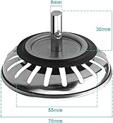 Tomario Kitchen Sink Strainer Plug Stainless Steel Thicken 78mm 84mm view 3