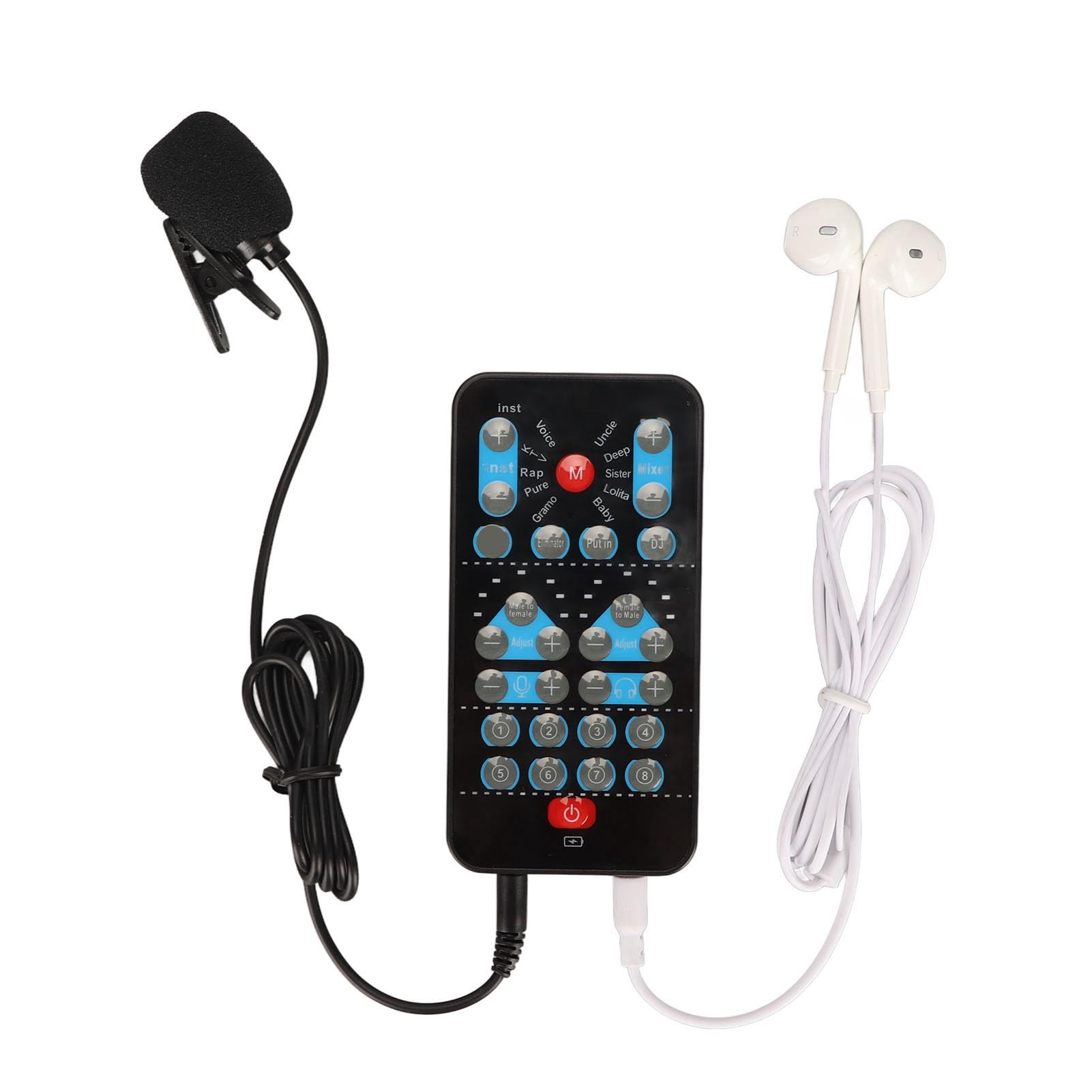 Handheld Voice Changer, Sound Card Mini Voice Changer Device with 8 Fixed Sound Effects, Ghostface Voice Changer for Live Streaming