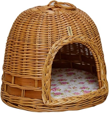 Rotin De Resine Chenil Nid De Chat Osier Panier Pour Chien Niche A Chien Avec Coussin Size 45x45 35cm Amazon Fr Animalerie