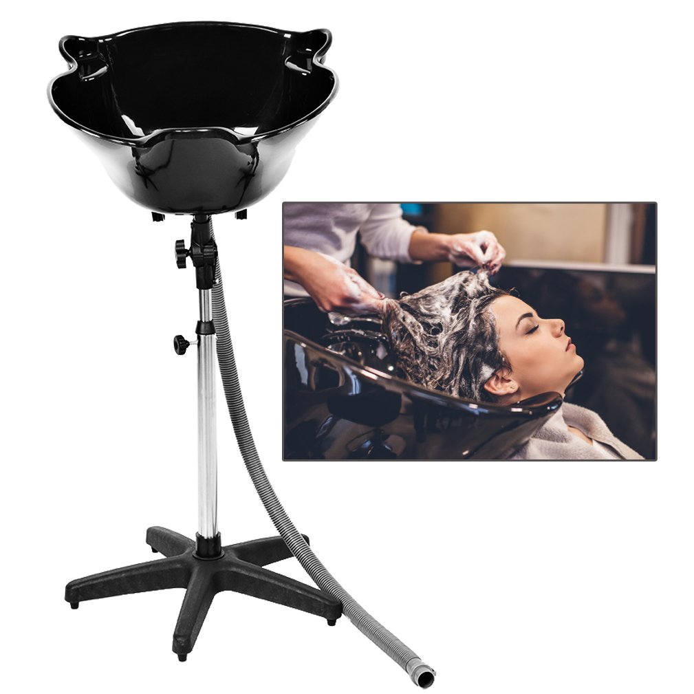 Hair Salon Shampoo Sink, Portable Spa Hair Shampoo Bowl Basin Adjustable  Height Sink Basin with Drain Beauty Salon Equipment (201 Style)