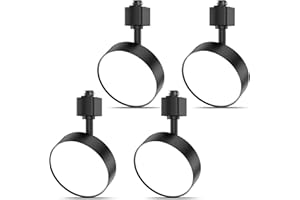 TuyuBEE Diffuse LED Track Lighting Heads H Type Track Light Heads Dimmable Kitchen Track Lighting Fixtures Ceiling, Compatible with H Track Rails - Flicker Free CRI90+ 3000K 12W 1000lm, 4 Pack Black