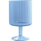 Abode Homewares TarHong Essentials Mesa Drinkware, Polypro, Shatterproof, Indoor/Outdoor, Stacking Goblet, Blue, 15-Ounce, Set of 6