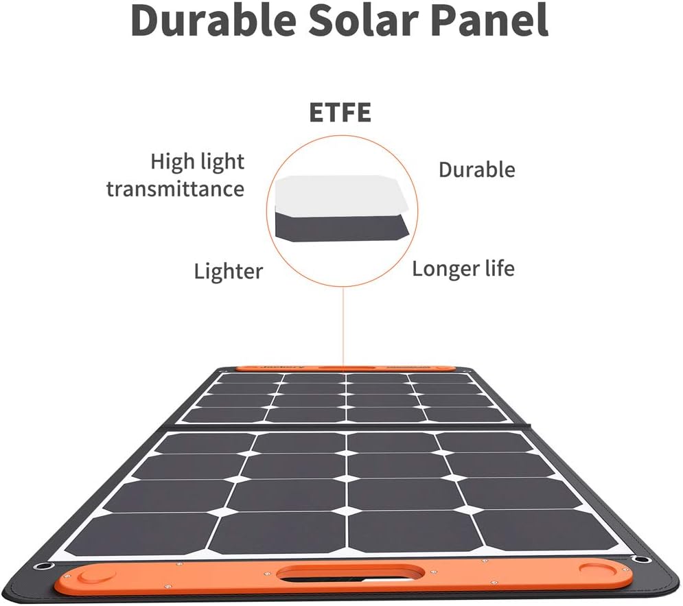 Jackery SolarSaga 100W Portable Solar Panel for Explorer 160/240/500/1000 Power Station, Foldable US Solar Cell Solar Charger with USB Outputs for Phones (Can't Charge Explorer 440/ PowerPro): Home Audio & Theater