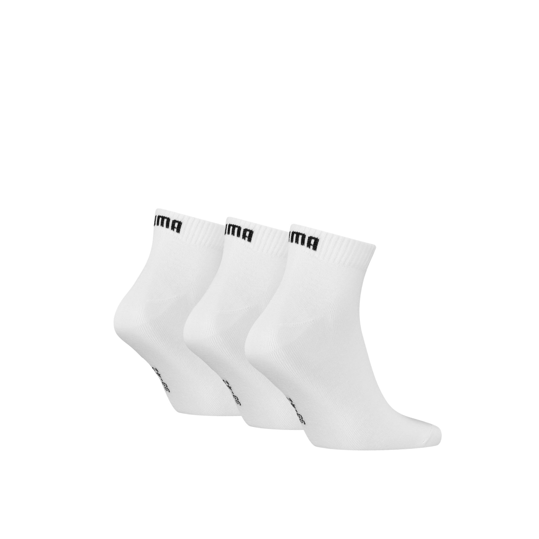 PUMA Quarter Plain 3P Socken Weiß Weiss, 43/46 Unisex 3