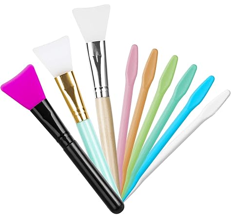 Silicone Stir Stick 8PCS with Bonus Silicone Brush 1PC Making Glitter Tumblers and Other DIY Crafts Reusable Epoxy Stir Sticks for Mixing Resin Paint Epoxy