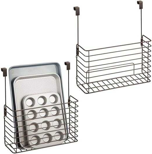 Amazon Com Mdesign Metal Over Cabinet Kitchen Storage Organizer