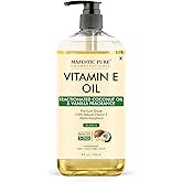 Majestic Pure Coconut Vanilla Oil 100% Natural Ayurvedic Skin Care- 8 Fl Oz | Sweetly scented moisturizer for skin &amp; hair, nourishes, softens, and doubles as a fragrant massage and DIY beauty blend.