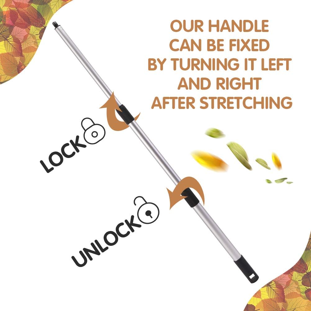 OUTCREATOR Telescopic Garden Leaf Rake, 22" - 40" Telescopic Lightweight Aluminum Handle 11 Tines Rake, 8" Inch Wide, for Gardeners, Kids Leaf Rake, Garden Shrub Rake, Easy to Carry : Garden & Outdoor