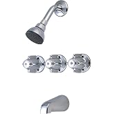 Central Brass 0968-Z Three Handle Tub &amp; Shower Set in Chrome