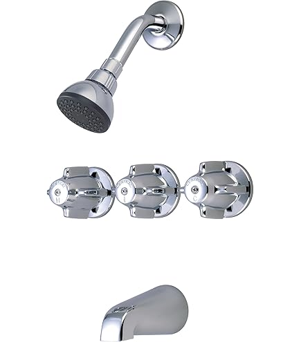 3点setです。 Central Brass 0971-Z Three Handle Tub & Shower Set in Chrome