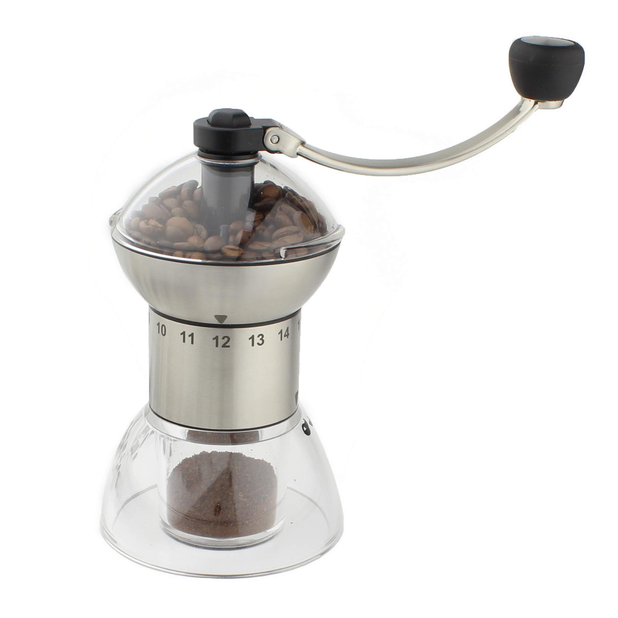 Café Stal Adjustable Hand-Operated Coffee Grinder, Ground Coffee Burr Mill with Ceramic Grinding Mechanism