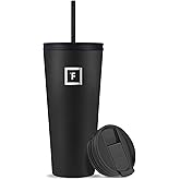 IRON °FLASK Classic Tumbler - Vacuum Insulated Stainless Steel Water Bottle, Double Walled, Drinking Cup, Insulated Travel Mug (Midnight Black, 32 oz Solid Lid)