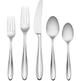 Lenox Cantera 65-Piece 18/10 Silverware Set for 12, Flatware | silver, dishwasher safe | includes serving spoons and utensil set | heavy duty, cutlery set for kitchen and dining