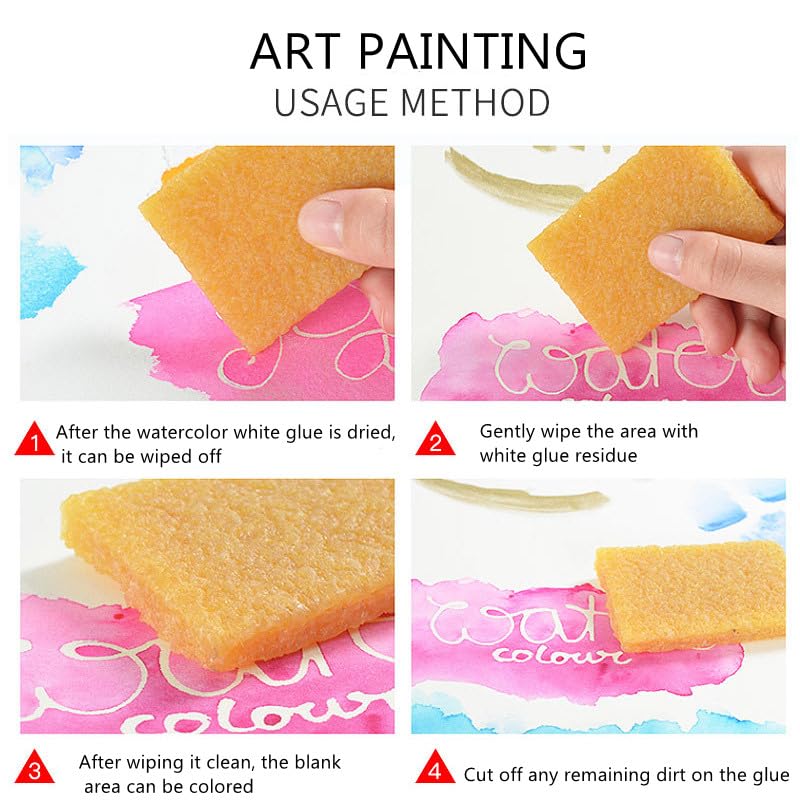 9 Pieces Rubber Cement Eraser, Glue Residue Pick-Up Eraser, 2 x 2.8 x 0.4inch Cleaning Tool for Removing Adhesive Residues from Paper Plastic Skateboard