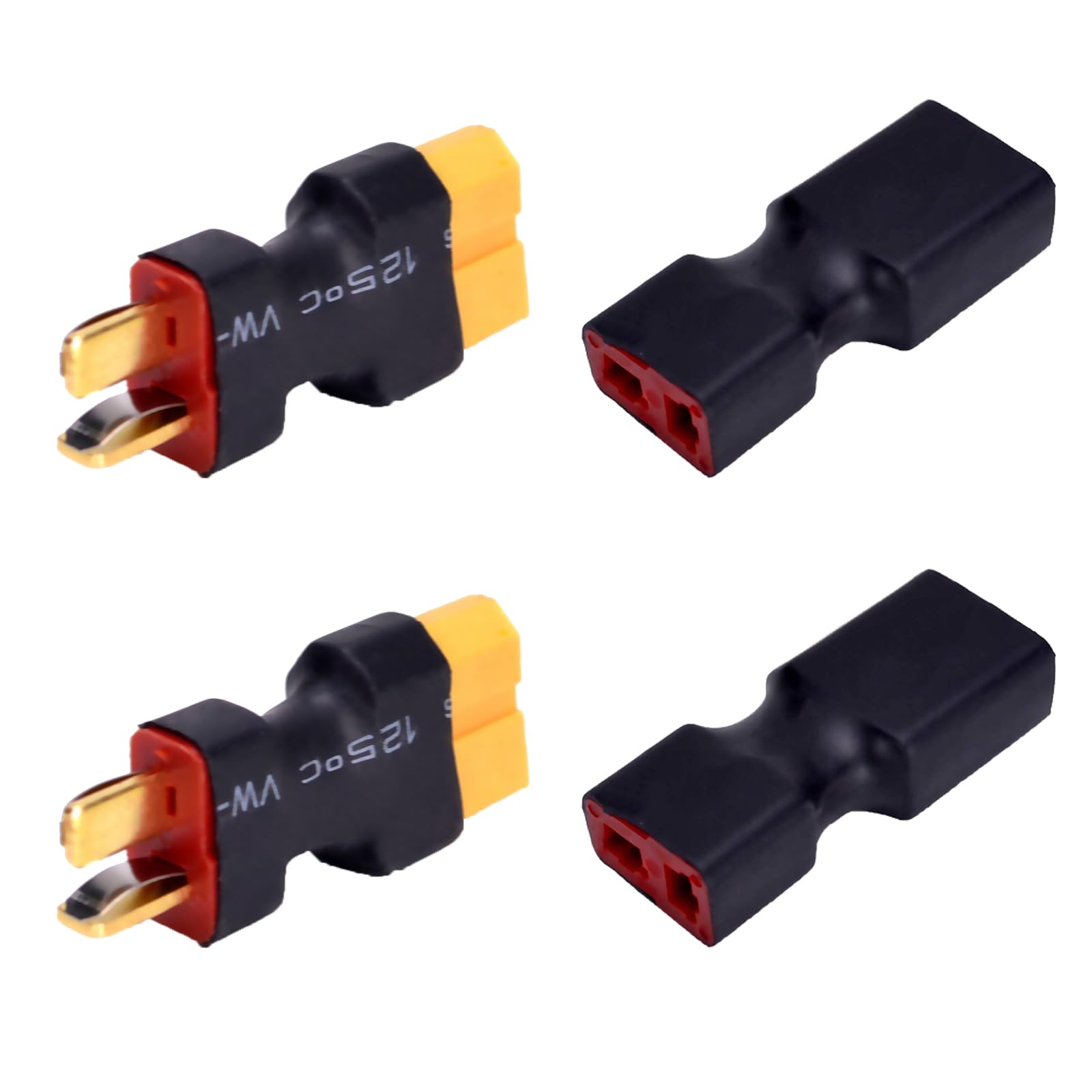 LINSYRC 2 Pairs Deans T Plug to XT60 Connector RC Male Female Adapter for RC Lipo NiMH Battery Charger (XT60 to Deans T-Plug) — image 1