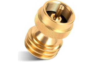 BEEDEFUL 1lb Propane Tank Adapter, Propane Adapter 20lb to 1lb Converter, Universal QCC-1 & P.O.L. Connections, Solid Brass, BBQ Grills, Camping Stoves, Leak-Proof Outdoor Propane Accessory