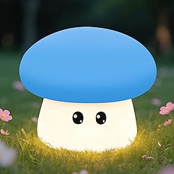 Squishy Big Eyes Mushroom Night Light with RGB Mode