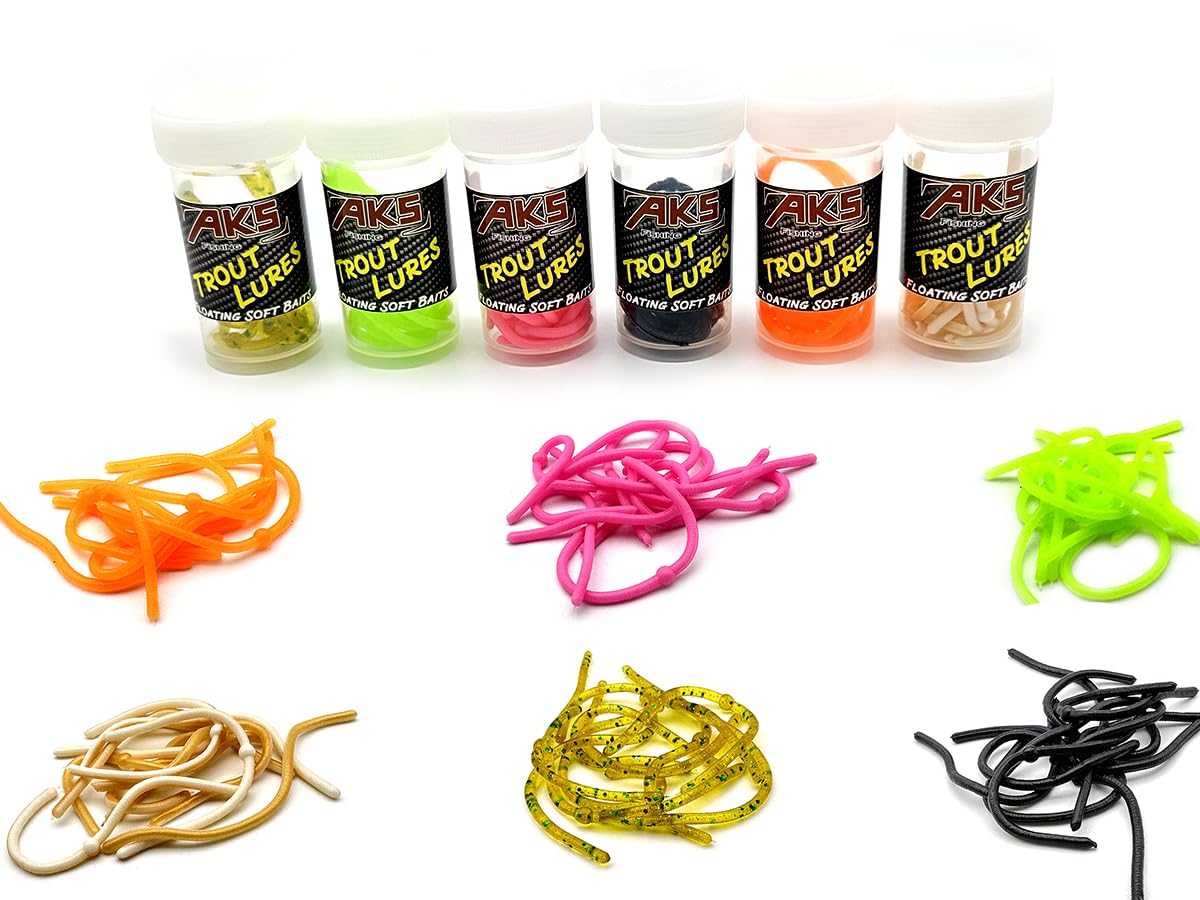 AKS Fishing Jum Jum Trout Rubber Bait, Trout Bait, Trout Noodle 100 mm, Trout Fishing (Set)