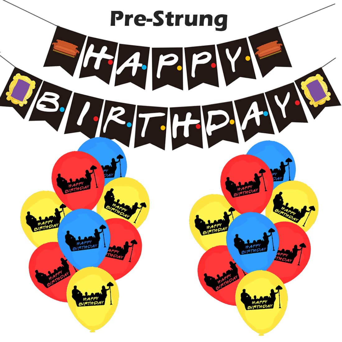 Friends Tv Show Birthday Banner Balloons Friends Theme Happy Birthday Party Supplies The One Where Decoration Photo Buy Online In Aruba At Aruba Desertcart Com Productid