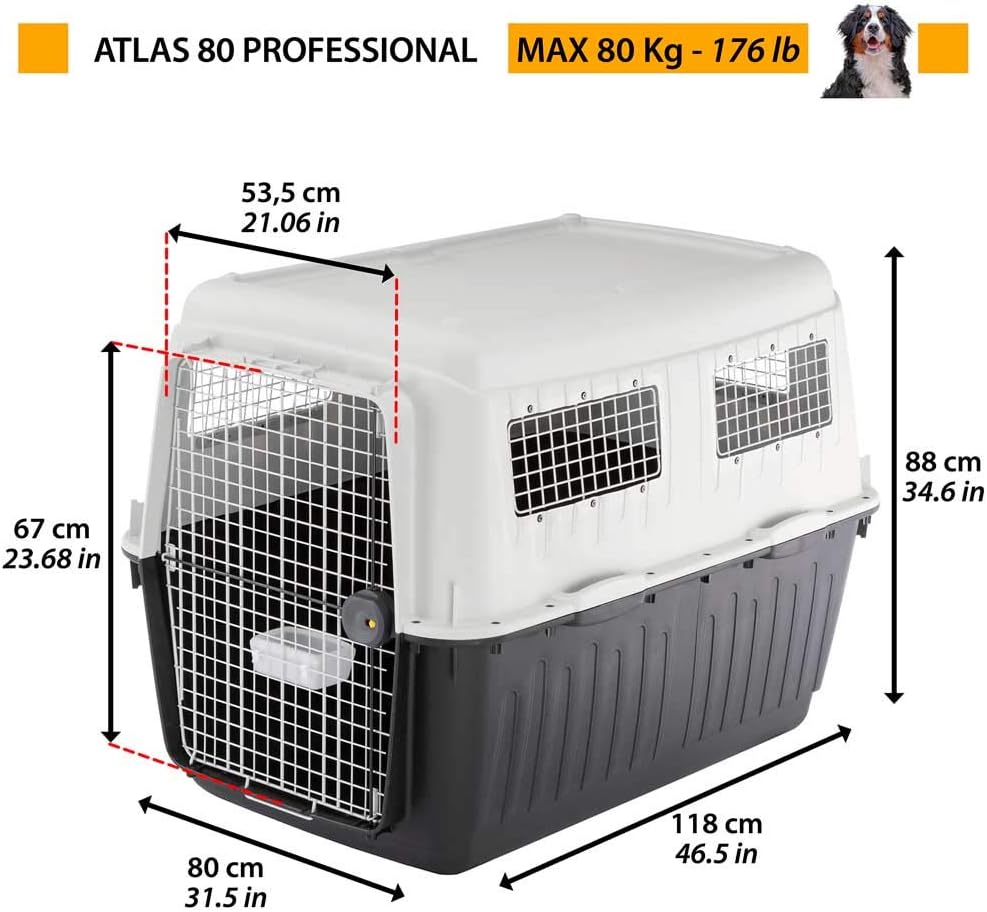 Amazon ファープラスト イタリアferplast社製 アトラス 80 Atlas 80 キャリー ペットキャリー 犬 ゲージ 飛行機iata航空輸送基準をクリア ファープラスト キャリーコンテナ 通販
