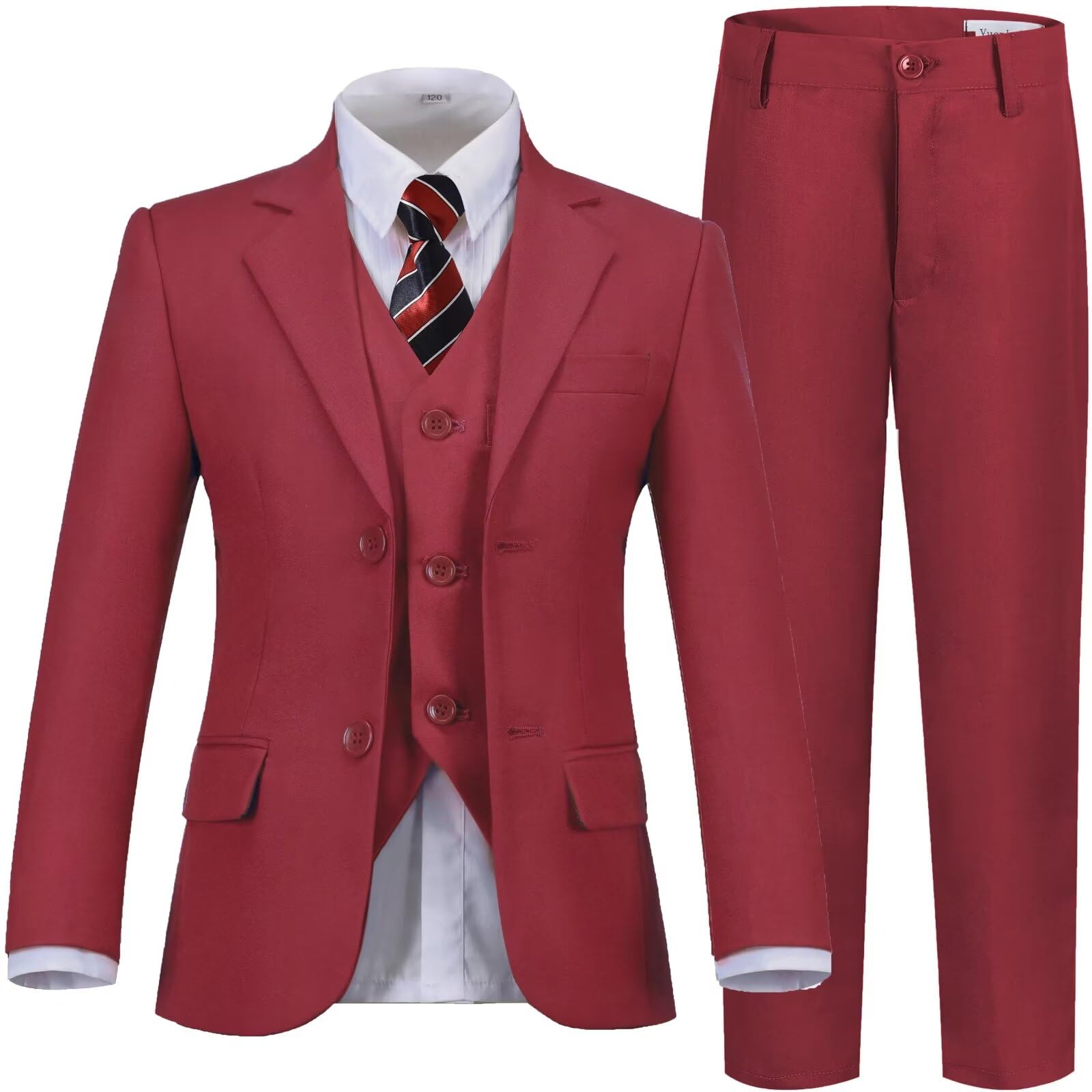 Jungenanzug 5-teilig Smoking Set Für Kinder - Mit Jacke, Hemd, Weste, Hose & Krawatte, In Vielen Farben & Größen