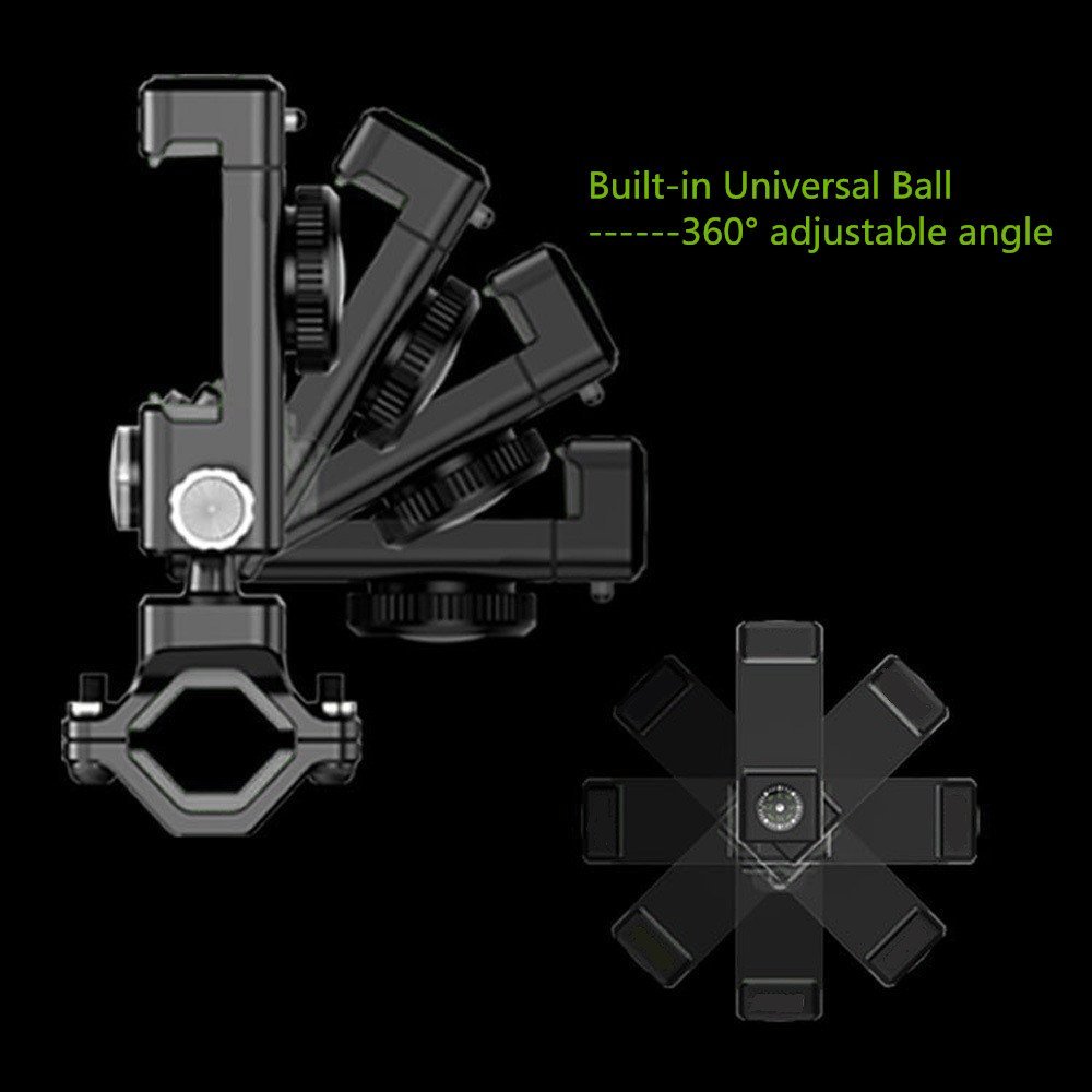 Bike Phone Holder, GPS holder for bike, 3 in 1 function: bike phone bracket, bike Light & bike compass, fit for 3.7\